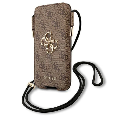 Originalus Guess dėklas Phone bag GUHCP12M4GPSBR 6.1  Rudas/Rudas 4G Metal Logo