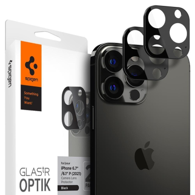 Akcija! *** Pažeista pakuotė *** KAMEROS APSAUGA SPIGEN OPTIK.TR IPHONE 13 PRO / 13 PRO MAX JUODAS