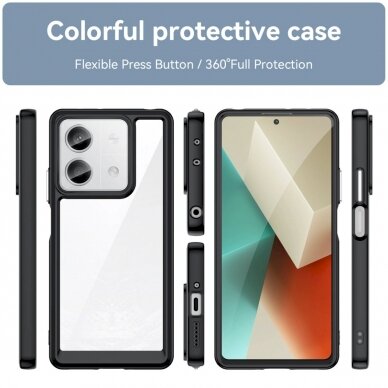 Dėklas Outer Space Case with gel frame for Xiaomi Redmi Note 13 5G - Juodas 1