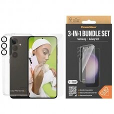 PanzerGlass Bundle 3in1 Permatomas Dėklas + Plėvelė + Kameros apsauga Samsung Galaxy S24