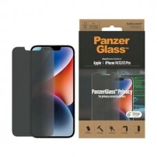 Panzer glass Classic Fit Privacy Antibacterial  apsauginis stiklas iPhone 14/13 Pro/13