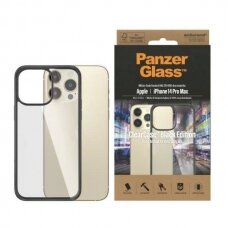 PanzerGlass antibacterial dėklas iPhone 14 Pro Max - Permatomas Juodas