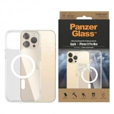 PanzerGlass Apsauginis dėklas MagSafe Antibacterial Military Grade Certified Dėklas iPhone 13 Pro Max - Permatomas