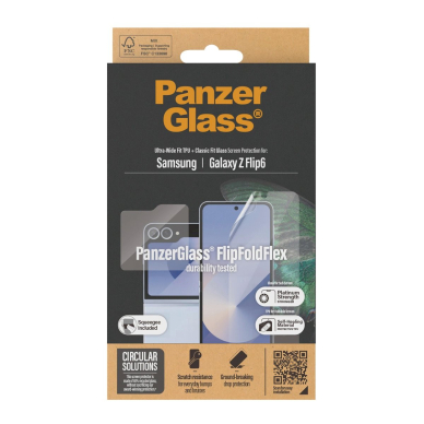 PanzerGlass Bundle 2in1 foil + Apsauginis stiklas Samsung Galaxy Z Flip 6 3