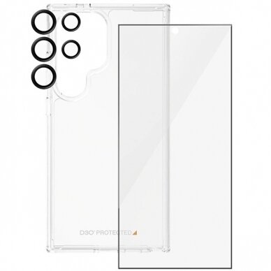 PanzerGlass Bundle 3in1 Permatomas Dėklas + Plėvelė + Kameros apsauga Samsung Galaxy S24 Ultra 2