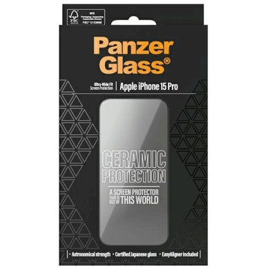 PanzerGlass Ceramic Protection ceramic apsauginis stiklas iPhone 15 Pro positioner 3