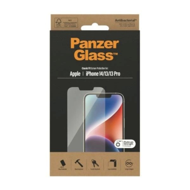 Panzer glass Classic Fit antibacterial  apsauginis stiklas iPhone 14 / 13 Pro / 13 5