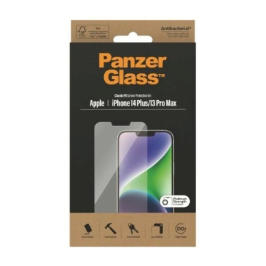 Panzer glass Classic Fit antibacterial  apsauginis stiklas iPhone 14 Plus / 13 Pro Max 5