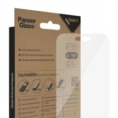 Panzer glass Classic Fit antibacterial  apsauginis stiklas iPhone 14 Pro 4