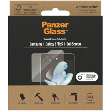 Panzer glass Classic Fit antibacterial  apsauginis stiklas Samsung Galaxy Z Flip 5 2