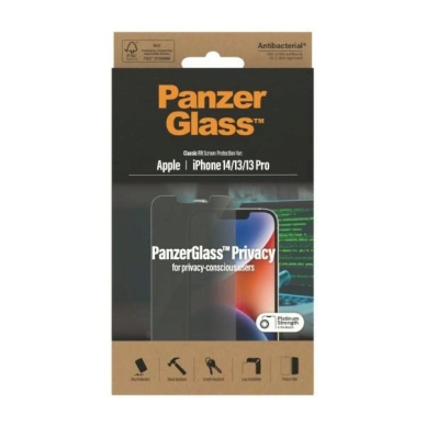 Panzer glass Classic Fit Privacy Antibacterial  apsauginis stiklas iPhone 14/13 Pro/13 7