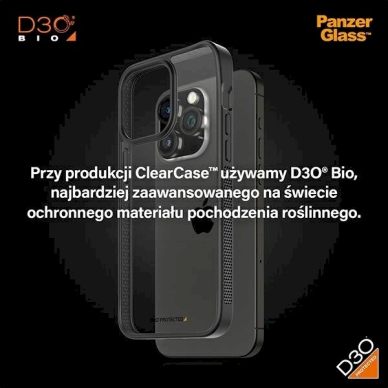 PanzerGlass SkaidrusDėklas Dėklas iPhone 15 Pro Max Military Grade Certification - Skaidrus and Juodas 7