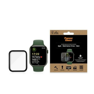 PanzerGlass Curved Antibacterial  Apsauginis stiklas Apple Watch 7 - 41mm - Black