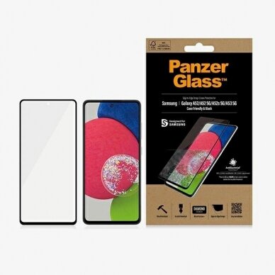 PanzerGlass E2E Microfracture antibacterial Apsauginis stiklas Samsung Galaxy A52 / A52 5G / A53 5G -Juodas