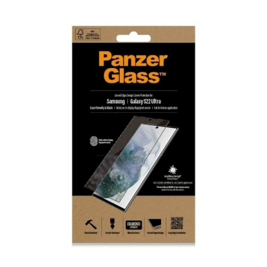 PanzerGlass E2E Microfracture antibacterial apsauginis stiklas Samsung Galaxy S22 Ultra - Juodas frame 5