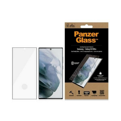 PanzerGlass E2E Microfracture antibacterial apsauginis stiklas Samsung Galaxy S22 Ultra - Juodas frame