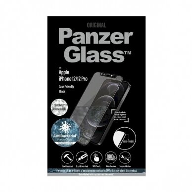 PanzerGlass E2E Microfracture Antibacterial GlassSwarovsky Crystal Camera Cover iPhone 12/12 Pro -Juodas  2