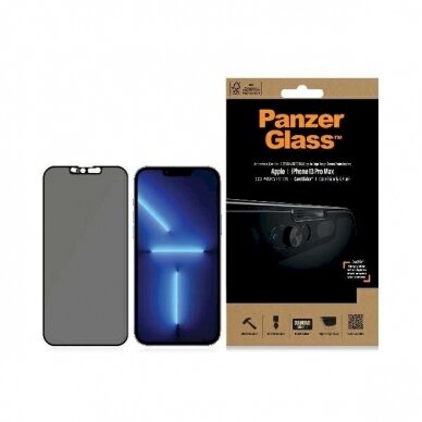 PanzerGlass E2E Microfracture Antibacterial Privacy GlassCamera Protector iPhone 13 Pro Max -Juodas