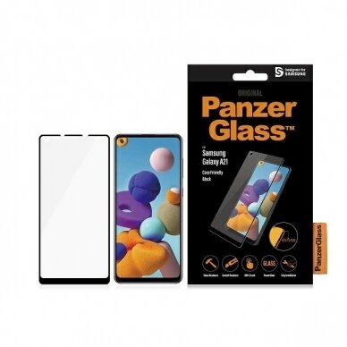 PanzerGlass E2E Regular Apsauginis stiklas Samsung Galaxy A21 -Juodas