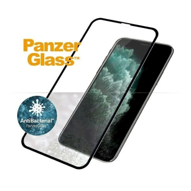 PanzerGlass E2E Super+ antibacterial Apsauginis stiklas  iPhone XS Max / 11 Pro Max -Juodas  1