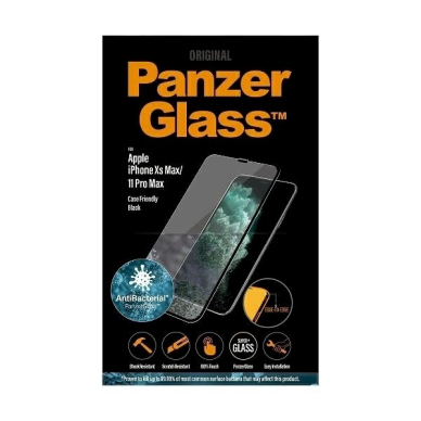 PanzerGlass E2E Super+ antibacterial Apsauginis stiklas  iPhone XS Max / 11 Pro Max -Juodas  2