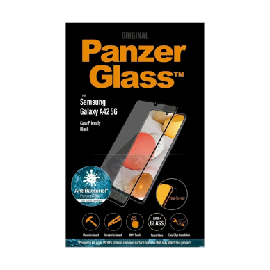 PanzerGlass E2E Super+ antibacterial Apsauginis stiklas  Samsung Galaxy A42 5G -Juodas  2