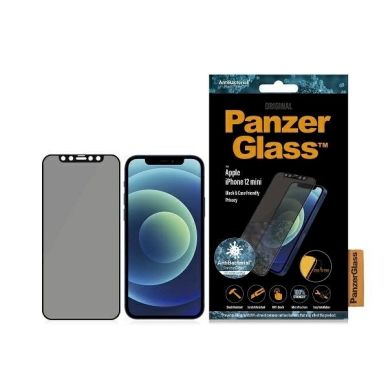 PanzerGlass E2E Super+ Microfracture antibacterial Apsauginis stiklas  iPhone 12 mini -Juodas