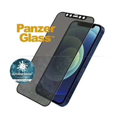 PanzerGlass E2E Super+ Microfracture antibacterial Apsauginis stiklas  iPhone 12 mini -Juodas  1