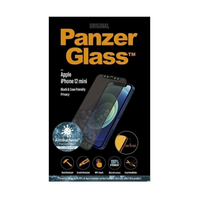 PanzerGlass E2E Super+ Microfracture antibacterial Apsauginis stiklas  iPhone 12 mini -Juodas  2