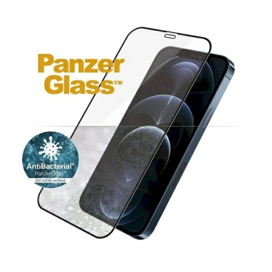 PanzerGlass E2E Super+ Microfracture antibacterial Apsauginis stiklas  iPhone 12 Pro Max -Juodas  1