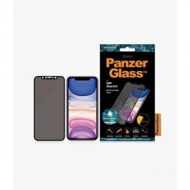 PanzerGlass E2E Super+ privacy Apsauginis stiklas  iPhone XR / 11 -Juodas