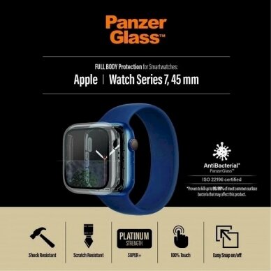 PanzerGlass Full Body Dėklas Apple Watch 7 / 8 45 mm - Permatomas 5