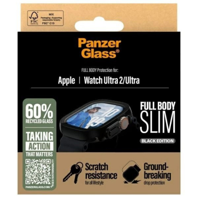 PanzerGlass Full Body Slim Apple Watch Ultra 2 / Ultra 49mm Juodas/Juodas 3718 3