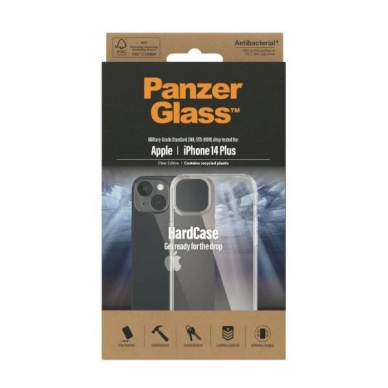 PanzerGlass HardCase Antibacterial Military Grade Certified Apsauginis dėklas iPhone 14 Plus / 15 Plus - Permatomas 2