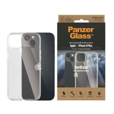 PanzerGlass HardCase Antibacterial Military Grade Certified Apsauginis dėklas iPhone 14 Plus / 15 Plus - Permatomas