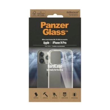 PanzerGlass HardCase antibacterial Military Grade certified Apsauginis dėklas iPhone 14 Pro - Permatomas 2