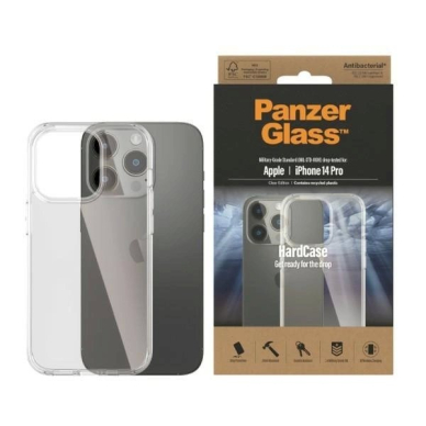 PanzerGlass HardCase antibacterial Military Grade certified Apsauginis dėklas iPhone 14 Pro - Permatomas