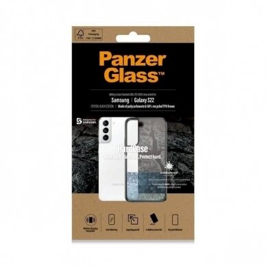 PanzerGlass HardCase antibacterial Military Grade certified Apsauginis dėklas Samsung Galaxy S22 - Permatomas 1