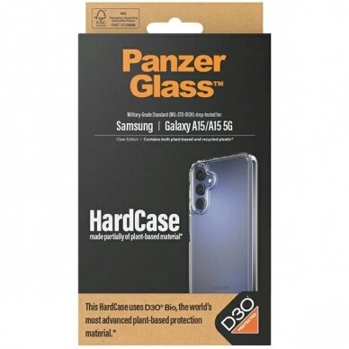 PanzerGlass Apsauginis dėklas D3O® Bio Military Grade Certification Samsung Galaxy A15 / A15 5G - Permatomas 3