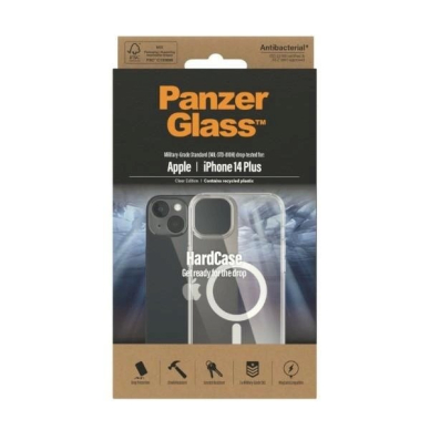 PanzerGlass Apsauginis dėklas MagSafe Antibacterial Military Grade Certified Dėklas iPhone 14 Plus / 15 Plus - Permatomas 2