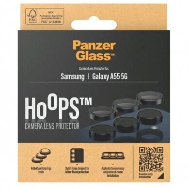 PanzerGlass Hoops Kameros apsauga Samsung Galaxy A55 5G -Juodas  3