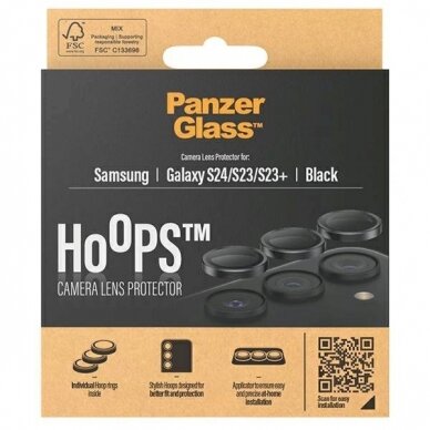 PanzerGlass Hoops Kameros apsauga Samsung Galaxy S24 / S23 / S23+ -Juodas  3