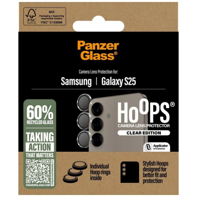 PanzerGlass Hoops Lens Protector  Apsauginis stiklas Samsung Galaxy S25 Clear 3