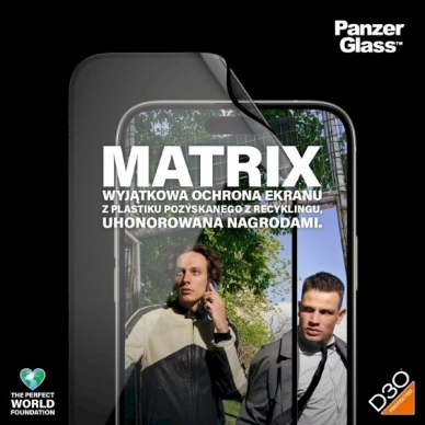 PanzerGlass Matrix Ultra-Wide-Fit Hibridinis stiklas iPhone 15 Pluspositioner 2