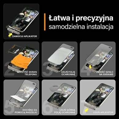 PanzerGlass Matrix Ultra-Wide-Fit Hibridinis stiklas iPhone 15 Pluspositioner 7