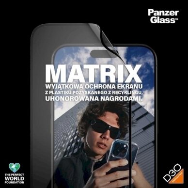 PanzerGlass Matrix Ultra-Wide-Fit Hibridinis stiklas iPhone 15 Pro Maxpositioner 2