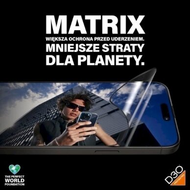 PanzerGlass Matrix Ultra-Wide-Fit Hibridinis stiklas iPhone 15 Pro Maxpositioner 3