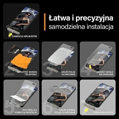 PanzerGlass Matrix Ultra-Wide-Fit Hibridinis stiklas iPhone 15 Pro Maxpositioner 7