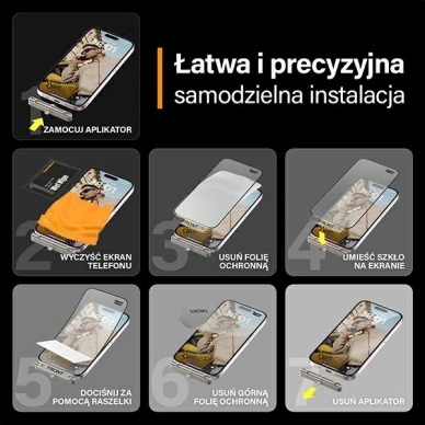 PanzerGlass Matrix Ultra-Wide-Fit Hibridinis stiklas iPhone 15positioner 7