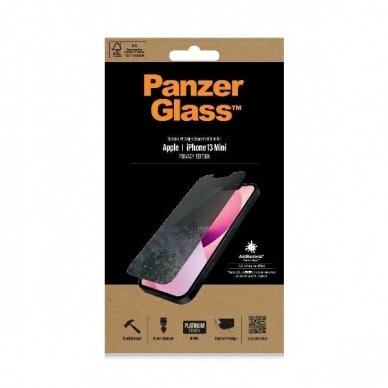 PanzerGlass Standard Super+ antibacterial privatizing apsauginis stiklas  iPhone 13 mini 1